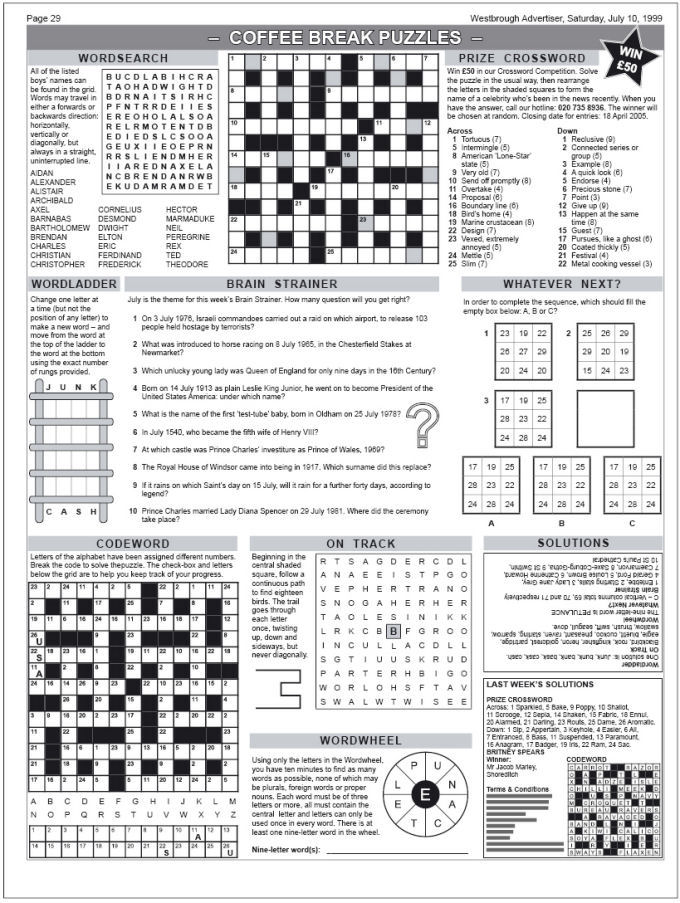 Word Puzzles For Newspaper | Search Results | Calendar 2015